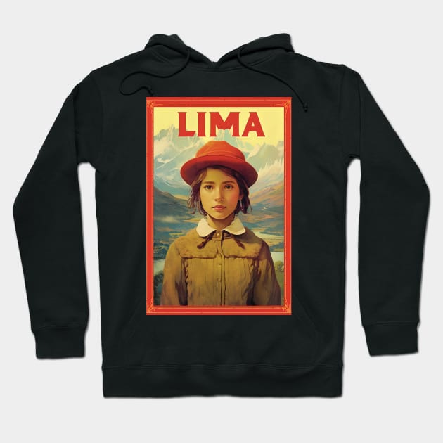 Lima, Peru, Travel Poster Hoodie by BokeeLee